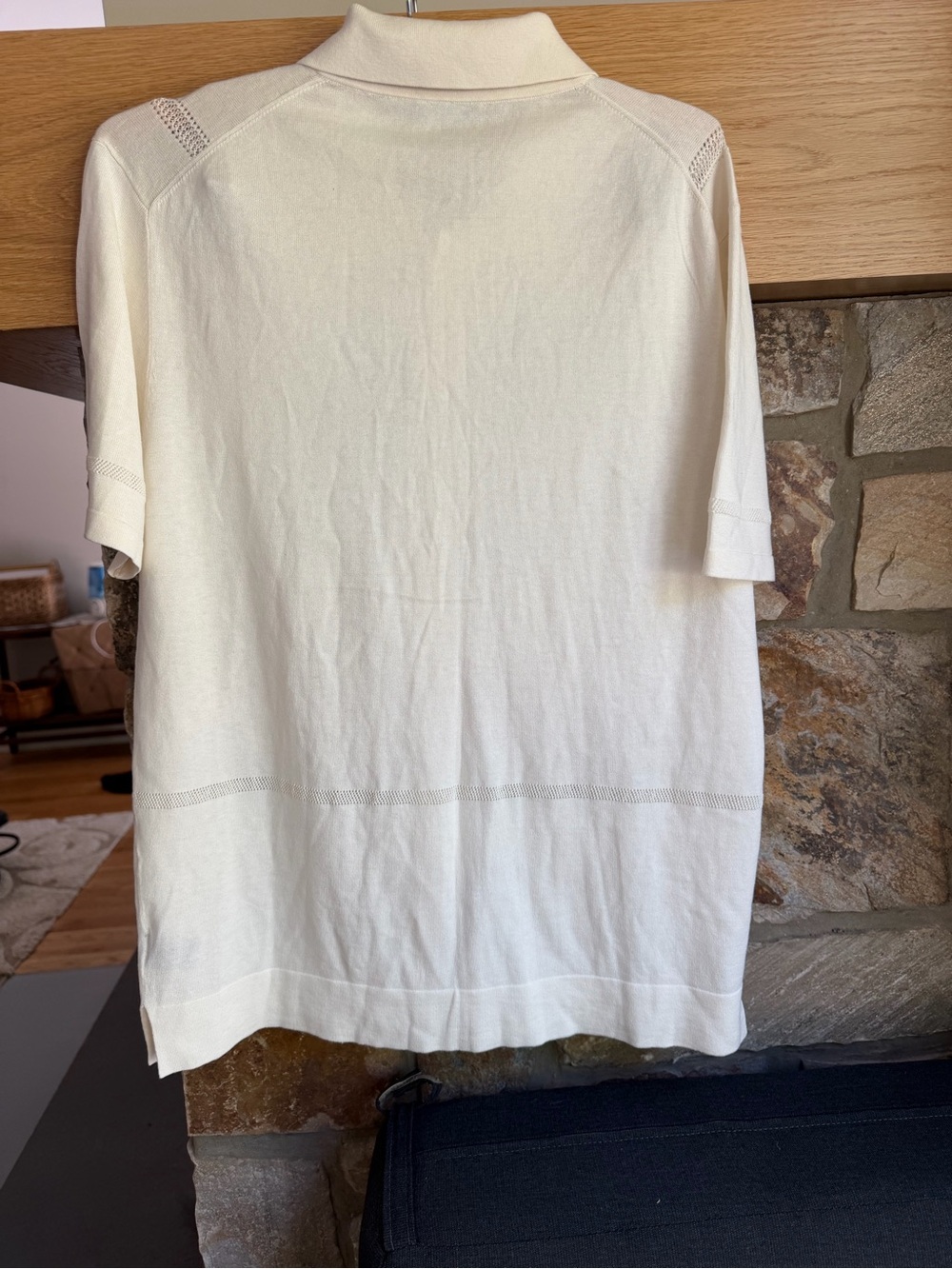 Todd Snyder Silk Cotton Eyelet Knit Shirt Cream Size L - Picture 12 of 14